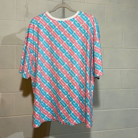 Original UGG Logo U Toni Pride Unisex Oversized  XLARGE Tee Pink/Blue Casual NWT - Picture 5 of 10